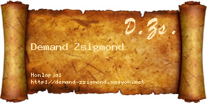 Demand Zsigmond névjegykártya